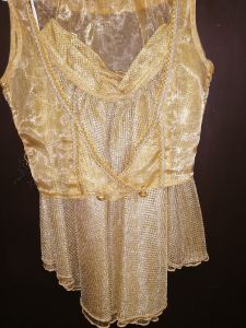 Kids Costumes to Hire - Gold Sheer top & Gold net skirt - GIRL